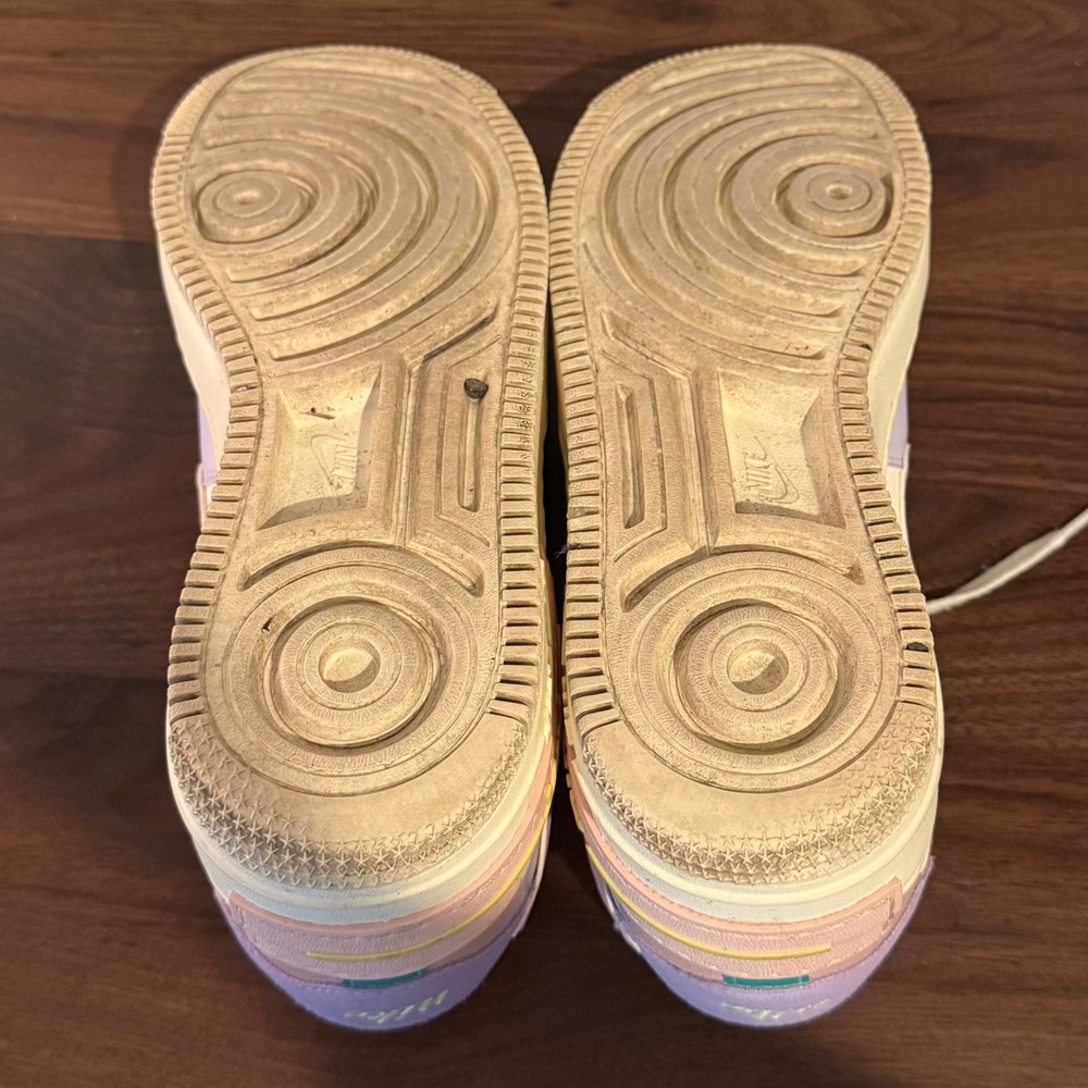 Nike Air Force 1 Shadow Pale Ivory Celestial Gold Pastel Womens 10 CI0919-101 - Picture 9 of 11